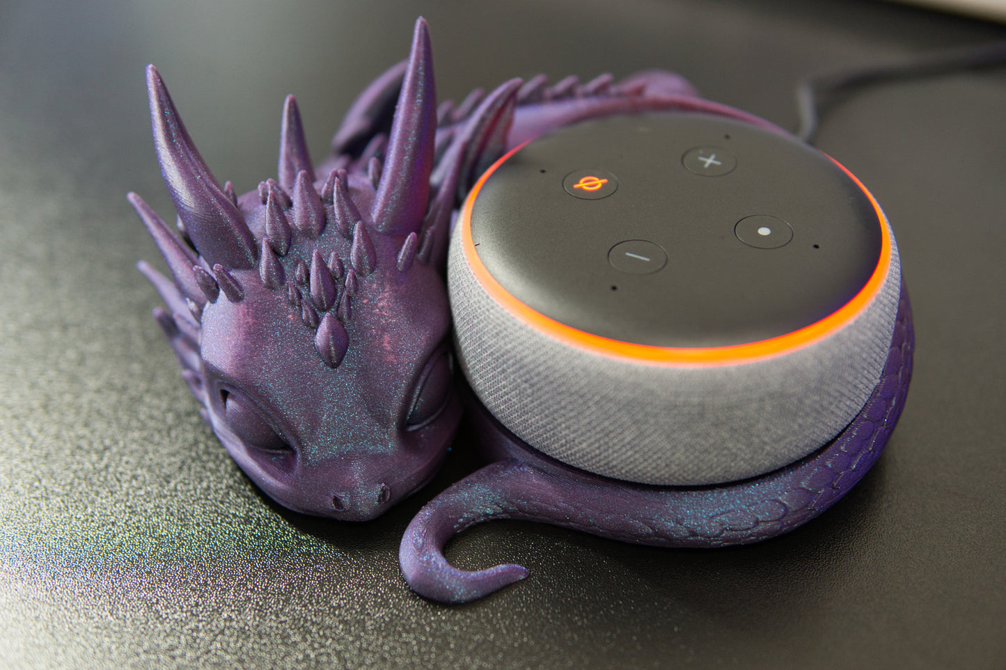 Dragon Stand compatible with Alexa Echo Dot 3 - Transform Your Echo Dot 3 into a Dragon!